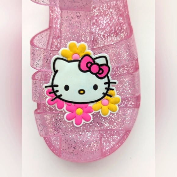 BNWOT Sanrio Hello Kitty (Girl's Size 10) Pink Glitter Jelly Sandals - Picture 9 of 16